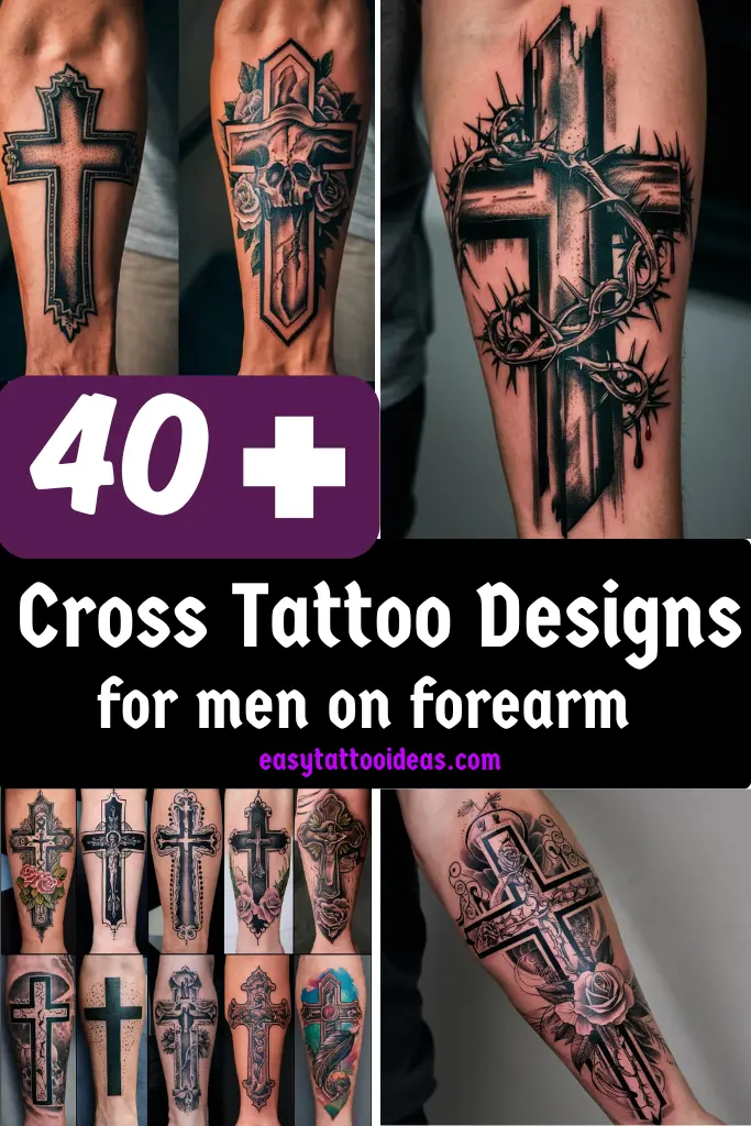 40+ cross tattoo Designs for men on forearm