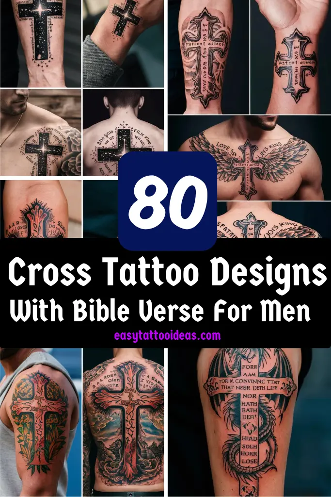 80 Cross Tattoo Designs With Bible Verse
