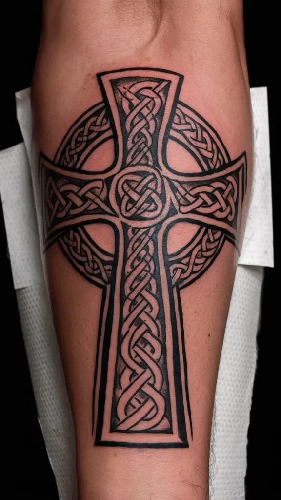 Celtic Cross Tattoo design for Men on Forearm 2