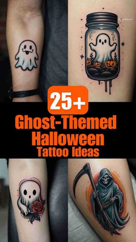 25+ Ghost-Themed Halloween Tattoo Ideas