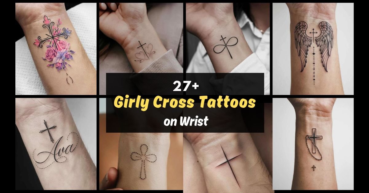 Girly Cross Tattoos on Wrist