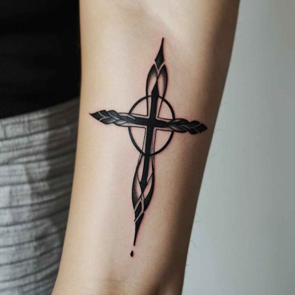 Infinity Cross Tattoo Design for Women