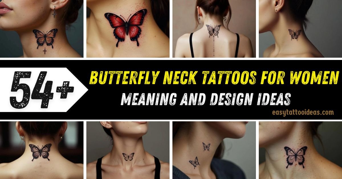 Butterfly Neck Tattoos for Women