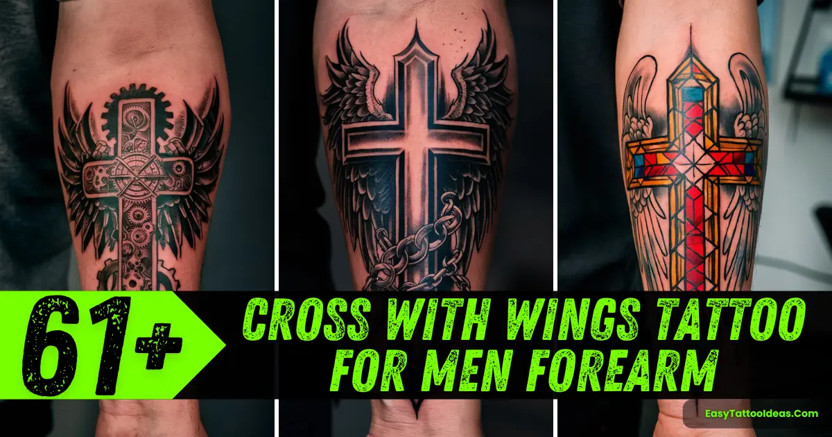 Cross With Wings Tattoo For Men Forearm (1)