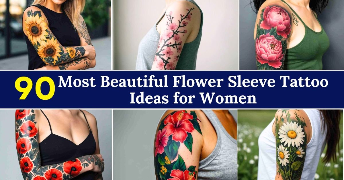 Flower Sleeve Tattoo Ideas for Women