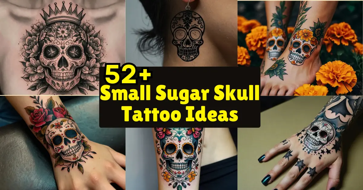 Small Sugar Skull Tattoo Design Ideas