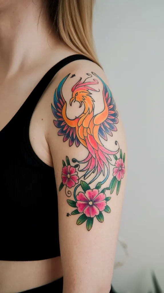 Floral Phoenix Tattoo