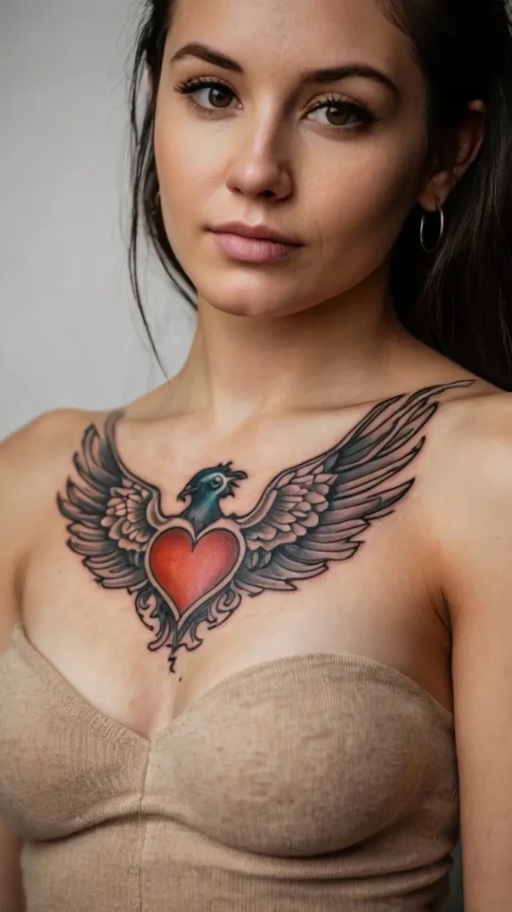 Phoenix Heart Tattoo