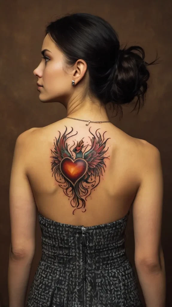 Phoenix Heart Tattoo