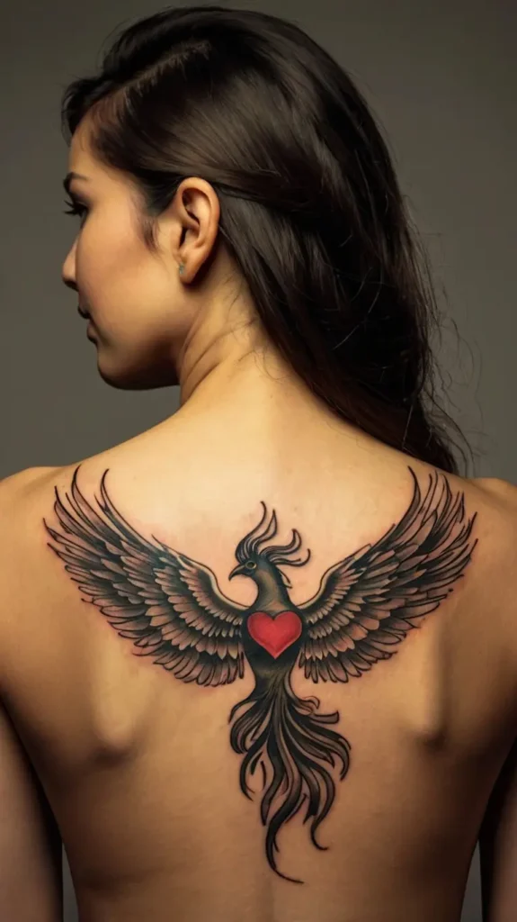 Phoenix Heart Tattoo