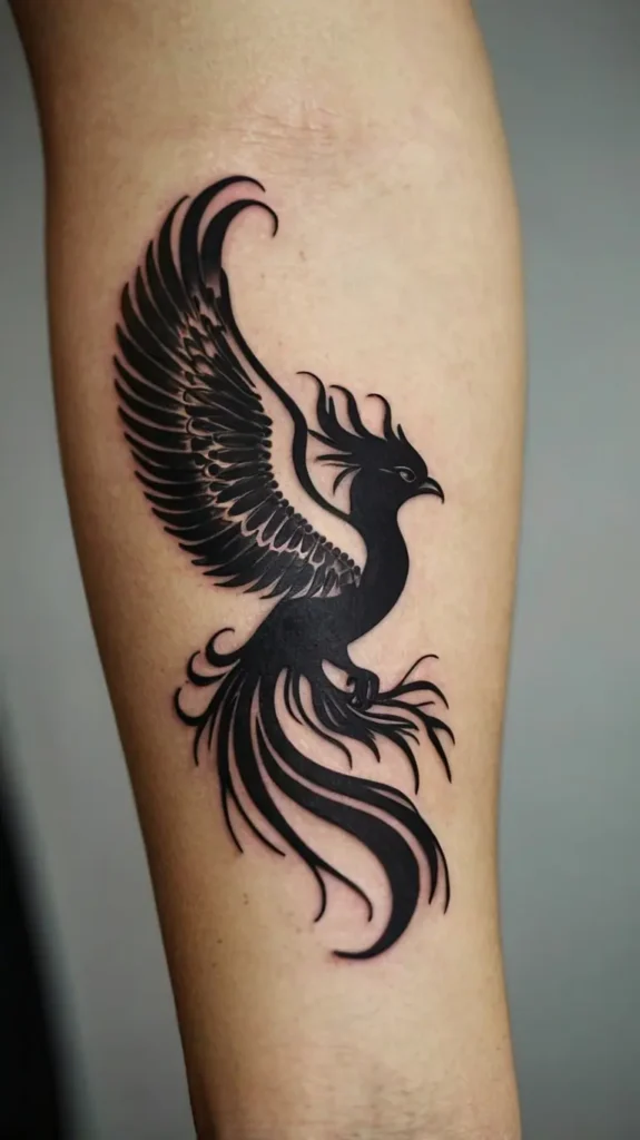 Phoenix Silhouette Tattoo