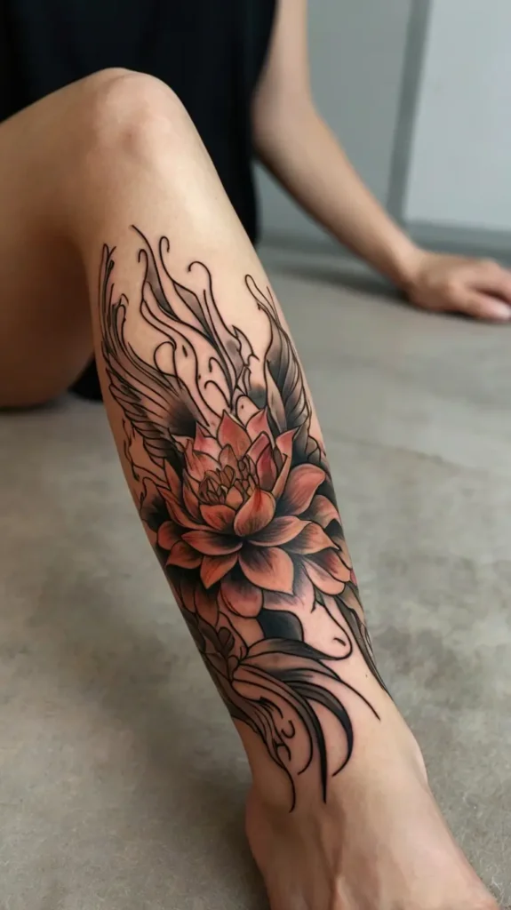 Phoenix and Lotus Tattoo