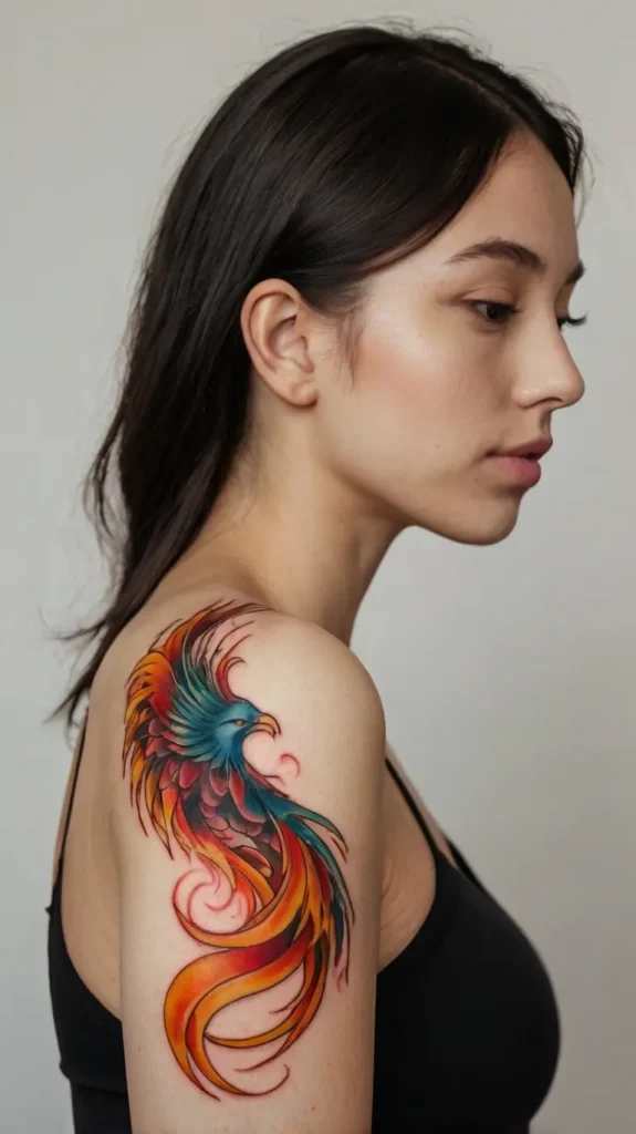 Phoenix with Flames Tattoo