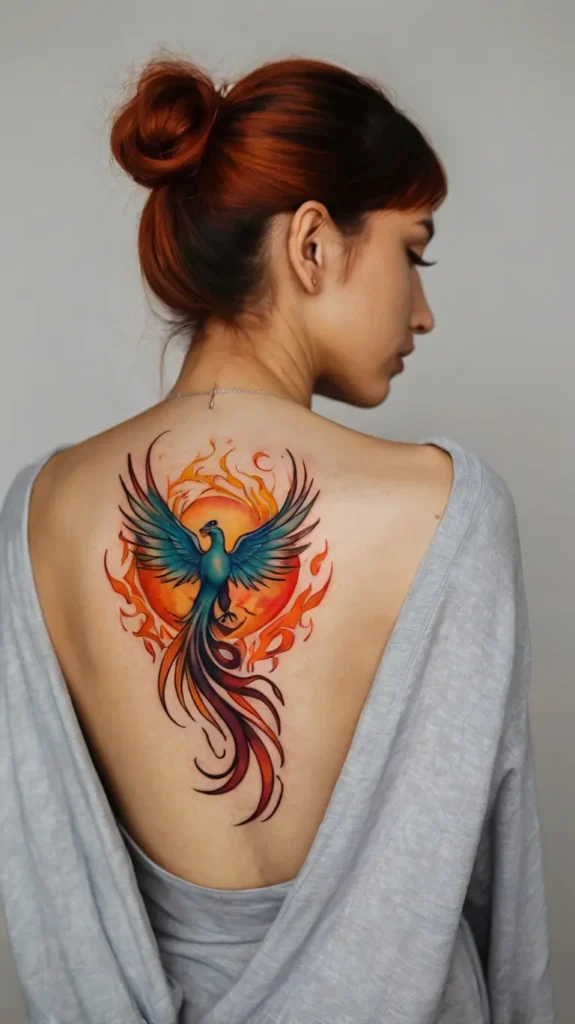 Phoenix with Flames Tattoo