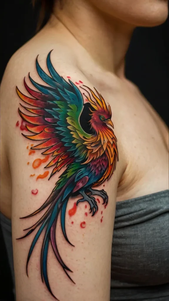 Phoenix with Flames Tattoo