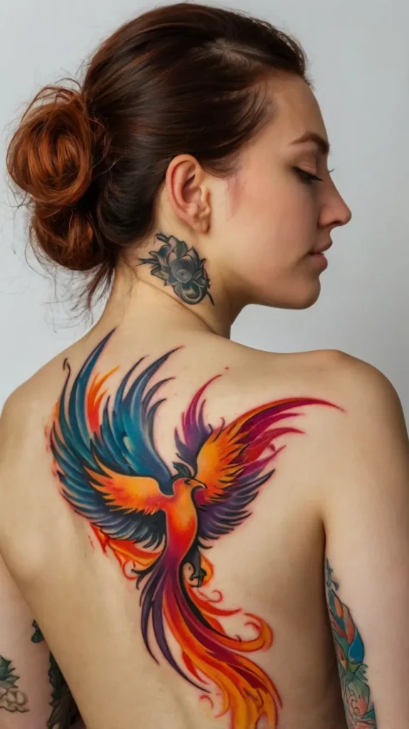 Phoenix with Flames Tattoo