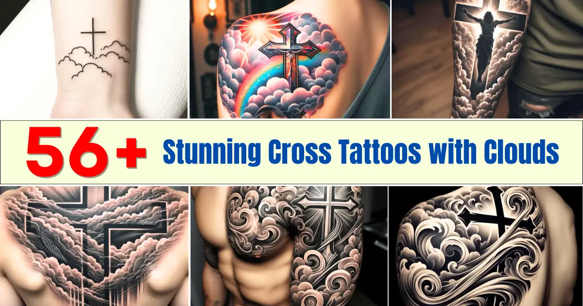 Stunning Cross Tattoos with Clouds