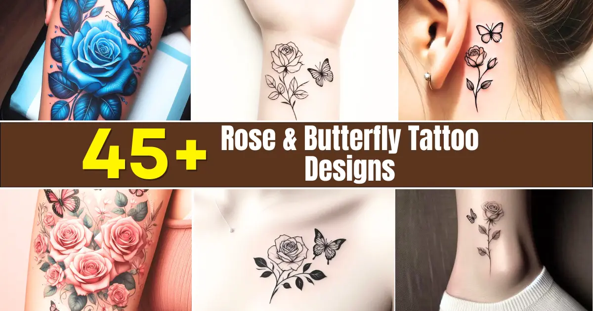 Rose & Butterfly Tattoo Designs (1)