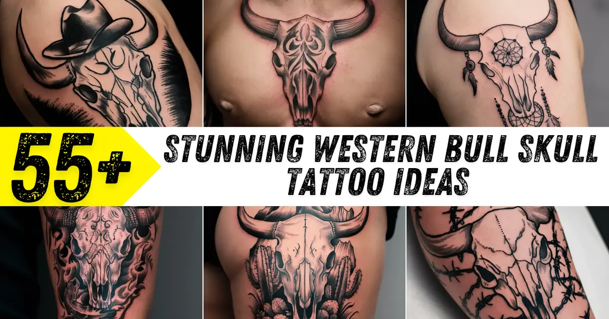 Stunning Western Bull Skull Tattoo Ideas