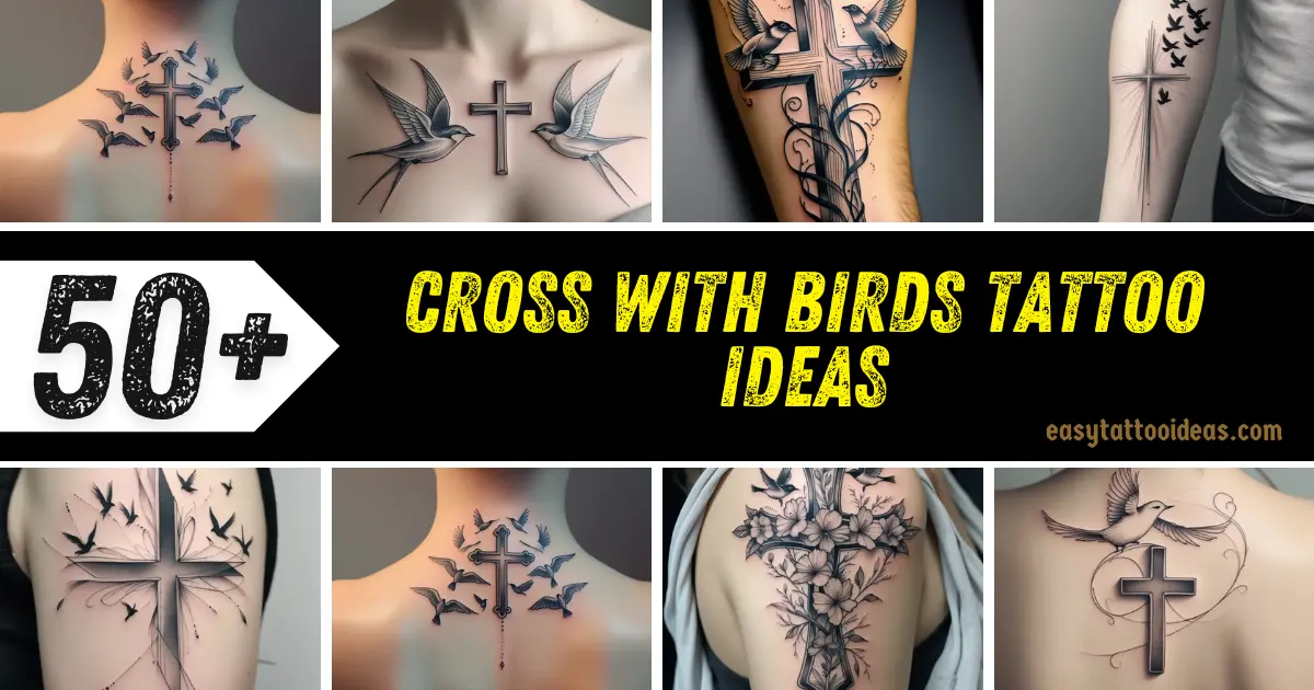 Cross with Birds Tattoo Ideas