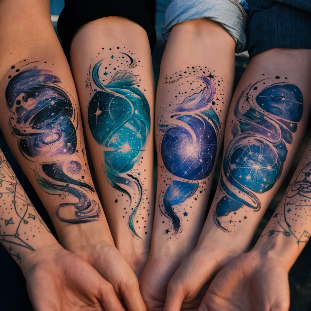 Interconnected Galaxy Symbol Tattoos