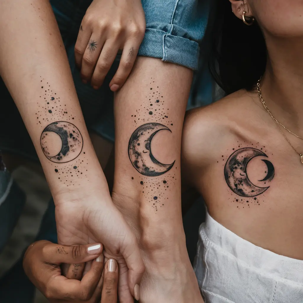 Lunar Phase Matching Tattoos