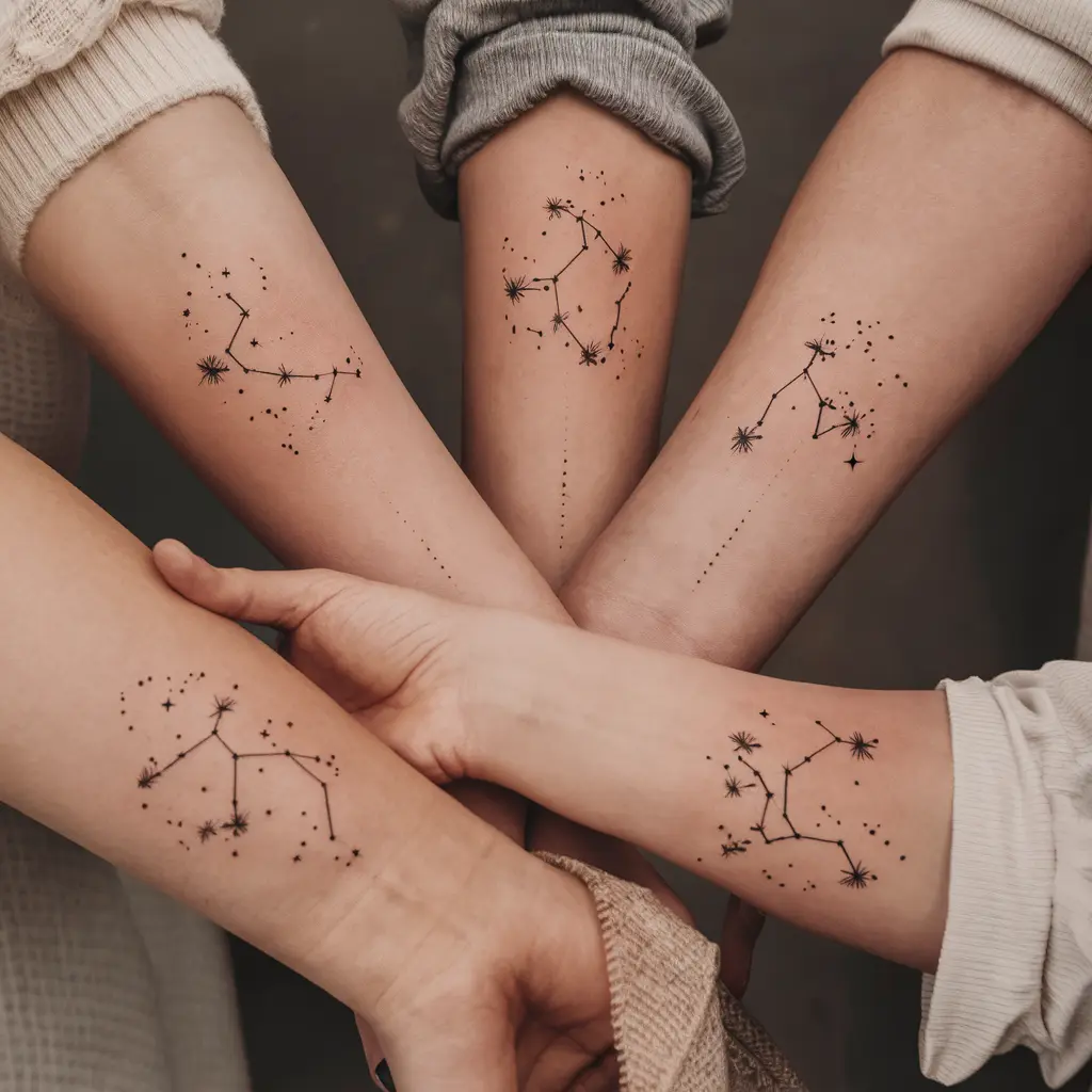 Star Alignment Friendship Tattoos